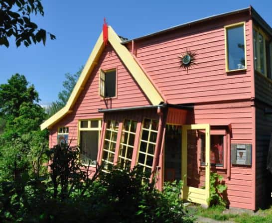 Pippi langkous huis Huis roze verven