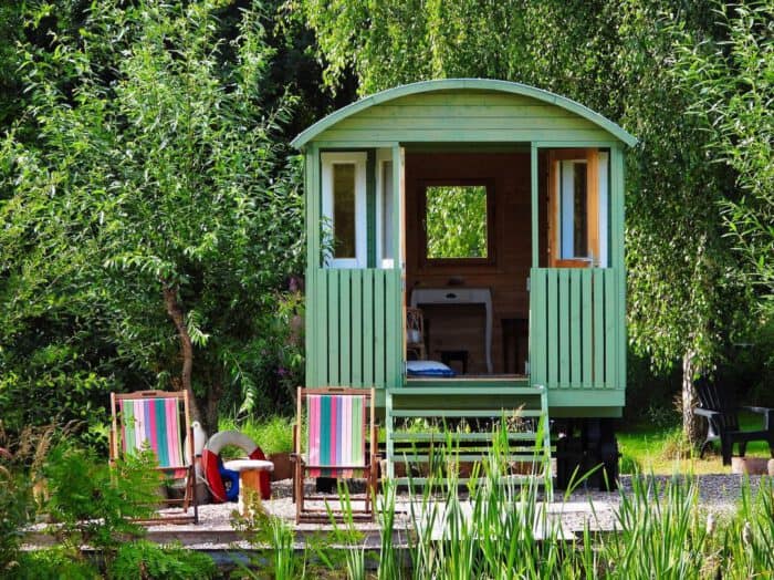 dekkende beits op tiny house