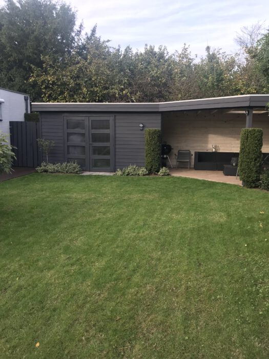 tuinhuis overkapping verven in ral-7016