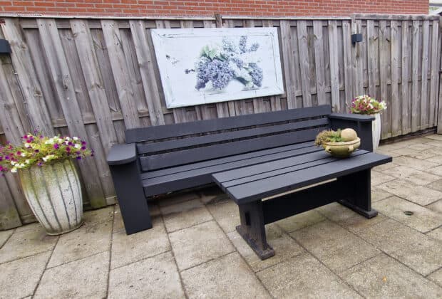 tuinset matzwart geverfd