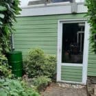 tuinhuis groen beitsen