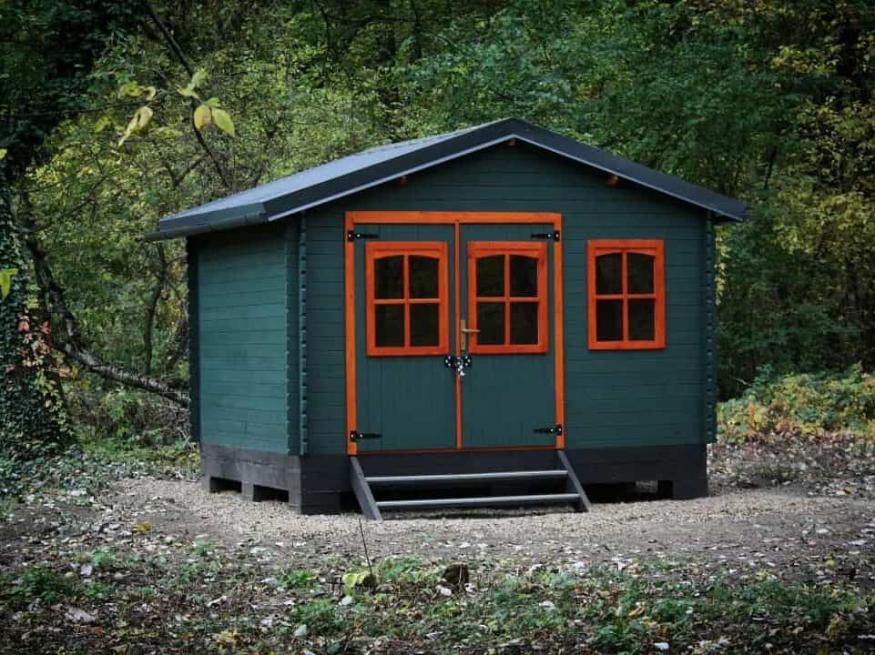 tuinhuis groen verven