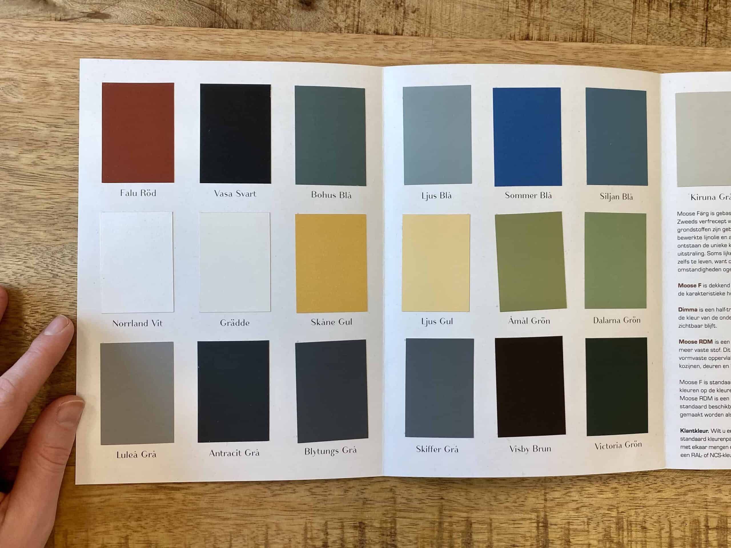 kleurenkaart moose farg