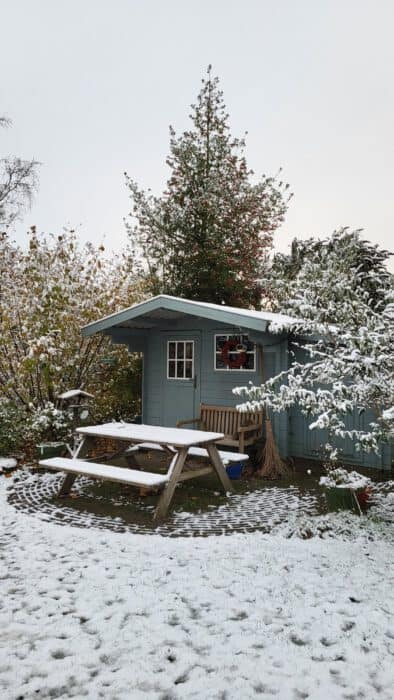 tuinhuis blauw