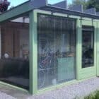 tuinhuis groen beitsen